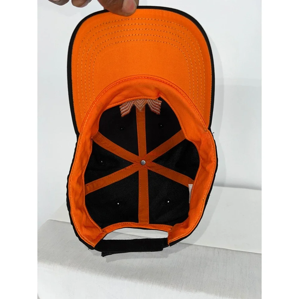 What a Burger Baseball Cap Mens Black Orange Embroidered Logo Adjustable Hat Hat